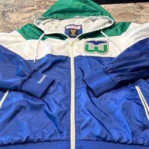 Hartford Whalers Vintage Blue and Green Windbreaker Jacket